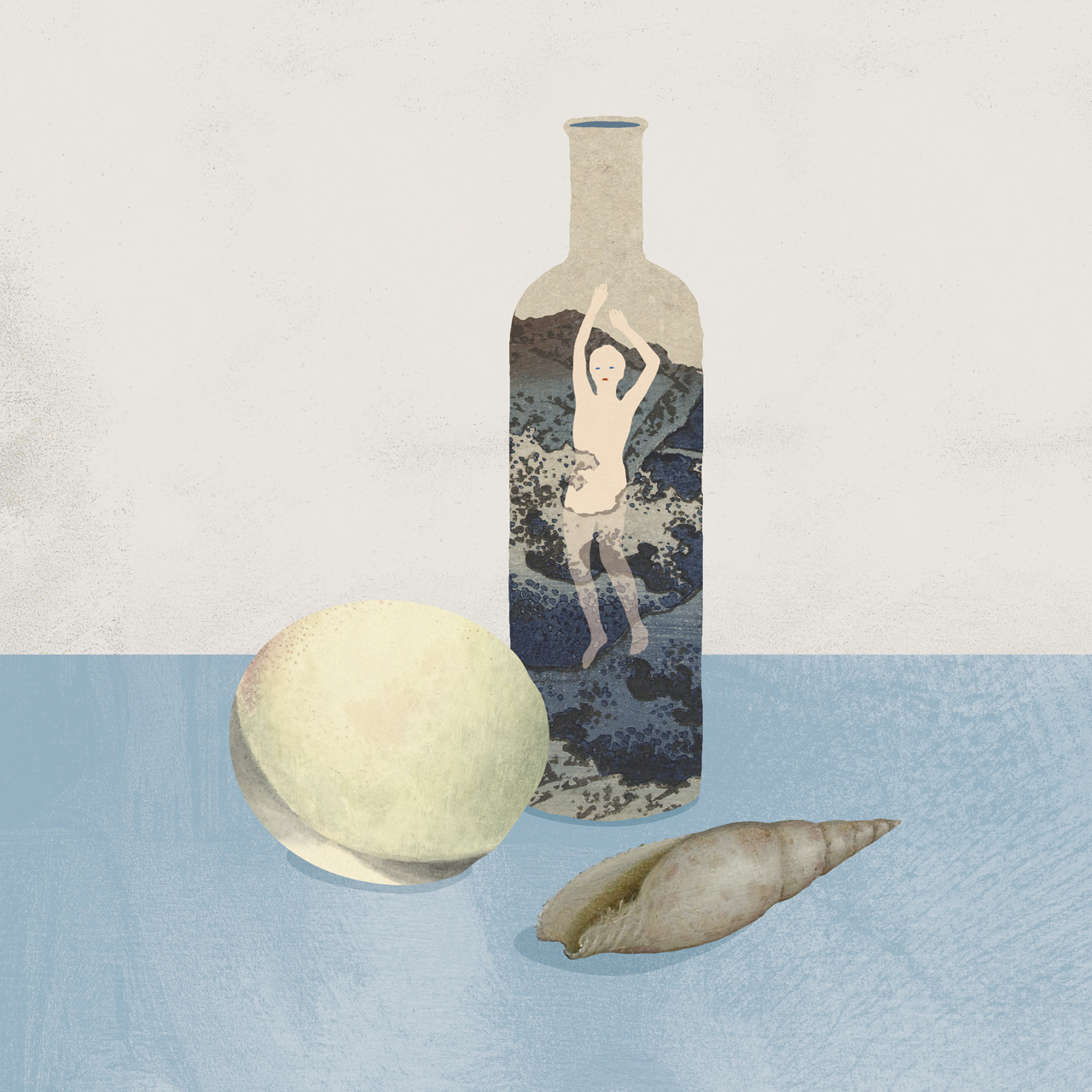 Chiara Diluviani - Natura morta con messaggio in bottiglia (Tapirulan Illustrators Contest SOS)
