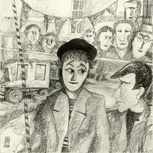 (CIAK) La Strada (omaggio a Federico Fellini) - Illustrazione di Gianremo Montagnani