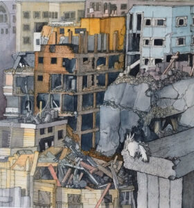 FLOP - WILLIAM CATTINI - La Caduta. (Inchiostro e acquerello)