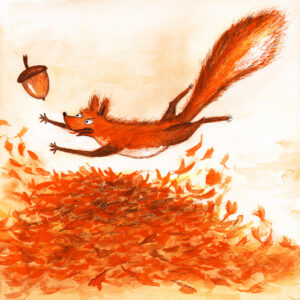 FLOP - marta casals juanola - Little squirrel (watercolor and mixed media)