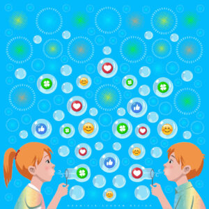 FLOP - Daniele Zordan - SOCIAL NETWORK: SOAP BUBBLE FLOP. (DIGITAL DRAWING)