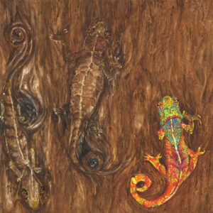 FLOP - SIMONA LOMBARDI - VITA DA CAMALEONTE (acrilico su cartoncino legno)