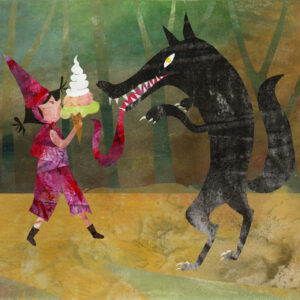 FLOP - Francesca Raffaeli - KEEP CALM E... MANGIA UN GELATO (MISTA  con texture eseguite su carta leggera con tempere per poi essere scannarizzate e lavorate in digitale .)