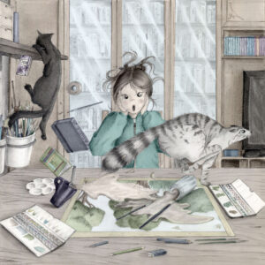 FLOP - Monica Pecorari - Doppio flop (Tecnica mista: grafite su carta semiruvida e coloritura a computer)