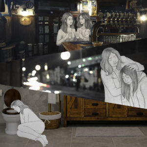 FLOP - Angela Margherita Marinelli Righetti - Una birra e andiamo (Mista (Matita su carta e Digitale)