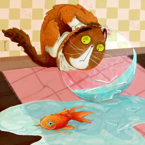 FLOP - Beatrice Grassi - Non pigliar pesci (disegno a matita e colorazione digitale)