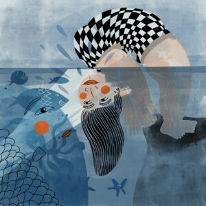 FLOP - Viola Gesmundo - Riemergere (Mix media: digitale + scansione texture water pencil)