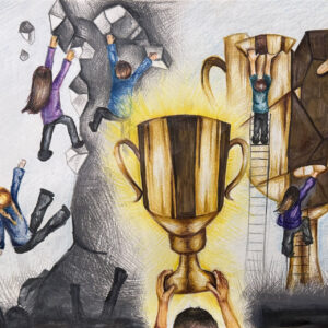 FLOP - Cassie Wang - Climbing Beyond the Cracks (Markers and color pencils)