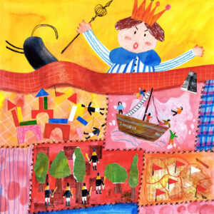 FLOP - LIUMENG LEI - The Land of Counterpane (Created using mixed-media techniques like hand-painting and collage)