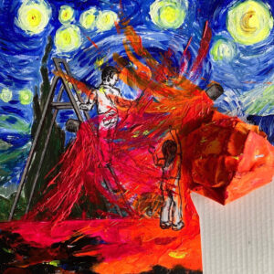 FLOP - laura casali - FLOP-ART (biro e acrilico su cartoncino (parte cartoncino accartocciata a rilievo))