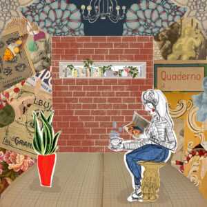 FLOP - Ersilia Catino - Ersi-Wabi-Sabi (Tecnica mista digitale: disegno e collage di materiale cartaceo vintage personale)