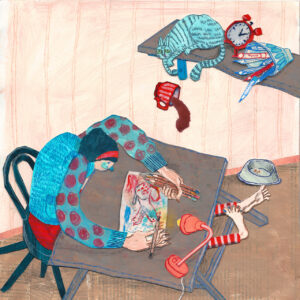 FLOP - Eszter Anna Rácz - Don’t forget to feed the cat! (Mixed media ( acrylic paints