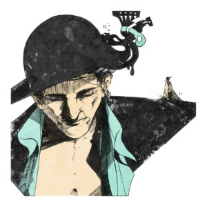 FLOP - Mauro Manzo - FLOP !? punti di vista. (Tecnica tradizionale con china / Colorazione digitale)