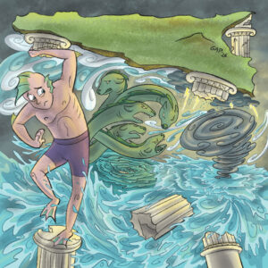 FLOP - Giorgio Antonio Pluchino - La Sicilia ed il ciclone Harry (Pittura digitale)