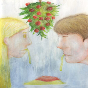 FLOP - Alessandro Buresta - Bacio (acquarello e pastelli a olio)