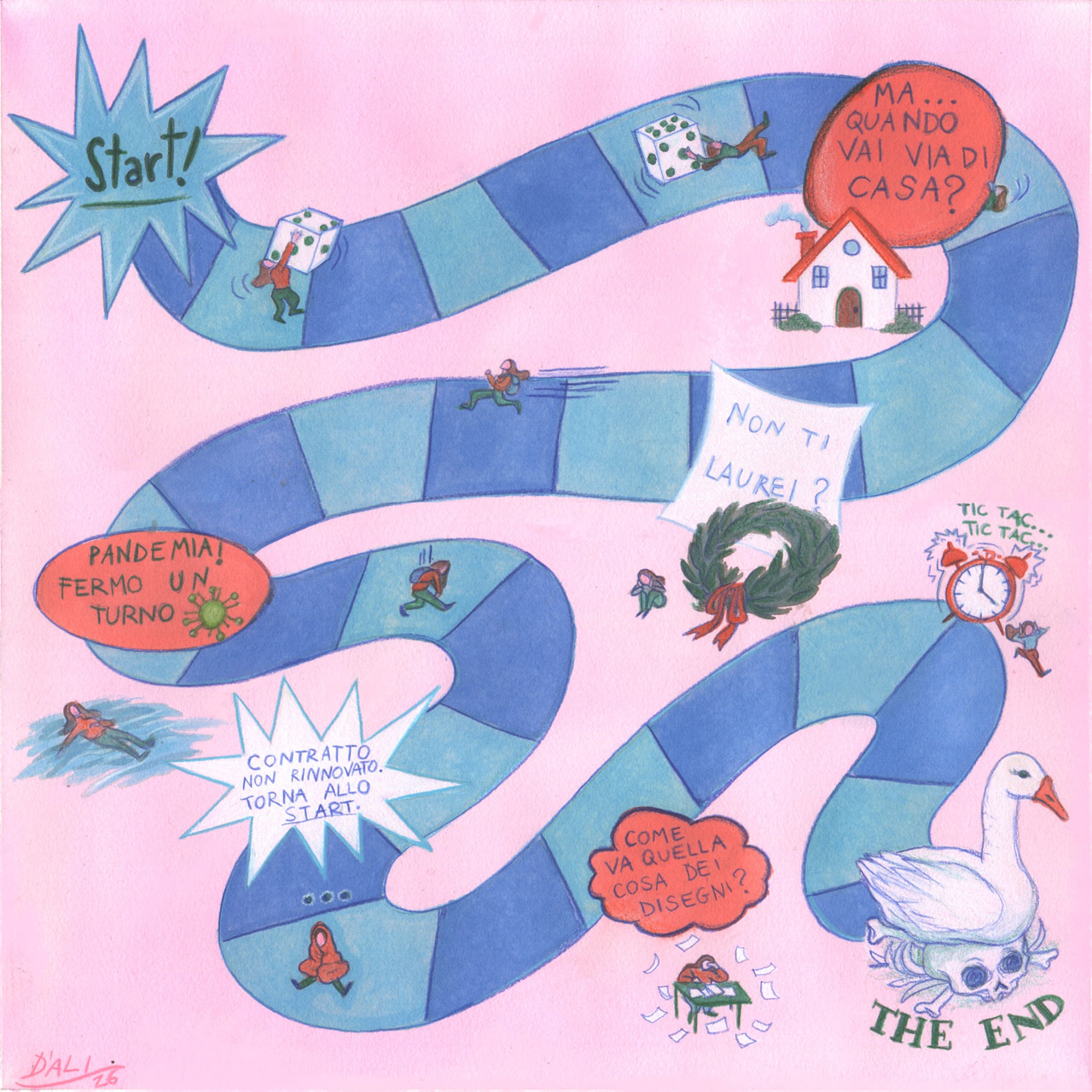 FLOP - Alice Salvador - Gioco dell’oca (Tecnica mista (ecoline