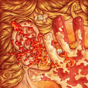 FLOP - Giuseppe Balestra - Red hearing (Grafite su carta e colorazione digitale)