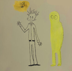 FLOP - Giulietta Fara - no way to communicate (acquerello e china su carta)